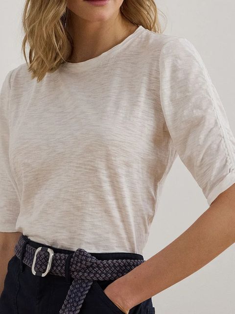 Lauren Ralph Lauren t-shirt bawełniany damski kolor biały 200971080