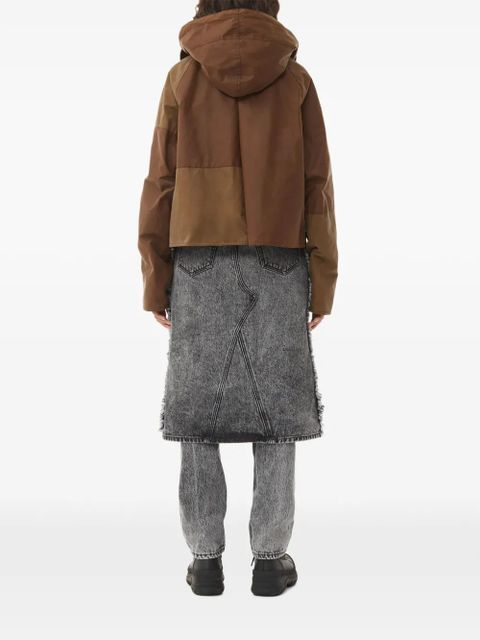 GANNI x Barbour logo-patch corduroy-collar jacket - Brown