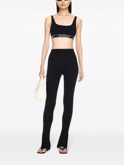 Off-White logo-tape high-waist leggings - Black