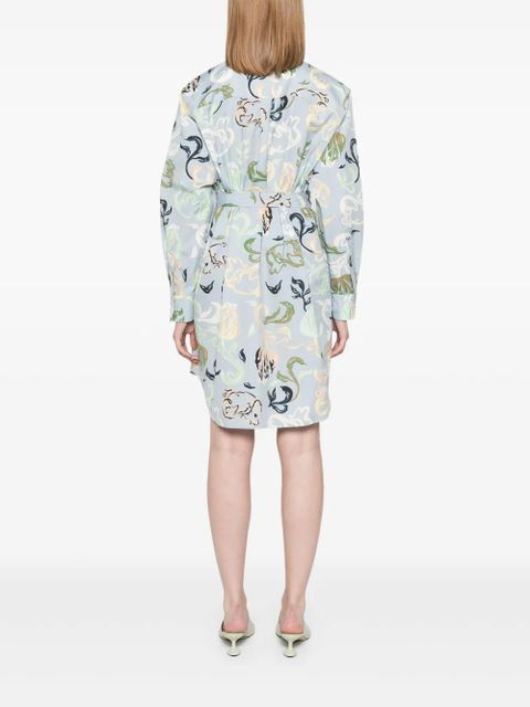 Lanvin floral-print mini dress - Blue