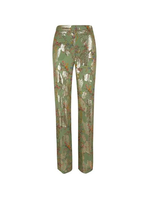 Valentino Garavani floral-pattern trousers - Green - zdjęcie produktu nr 1