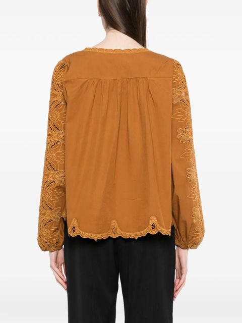 FARM Rio Camel Richelieu top - Brown