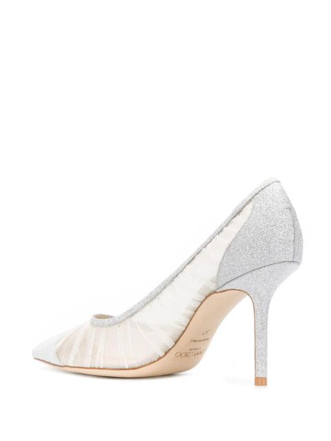 Jimmy Choo Love 85mm glitter pumps - White