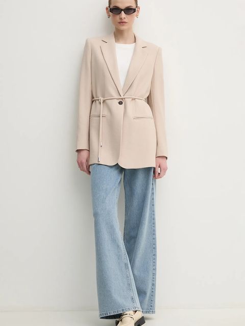 Marc Aurel marynarka kolor beżowy jednorzędowa gładka 3921-2020-93404