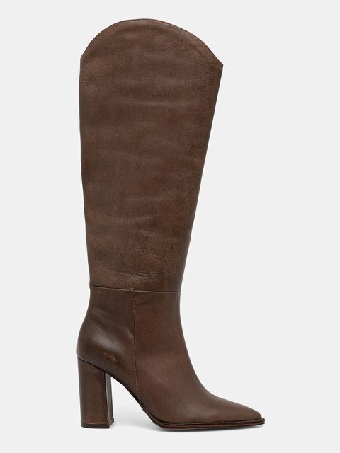 Steve Madden kozaki skórzane Bixby damskie kolor brązowy na słupku 11004834 - zdjęcie produktu nr 2