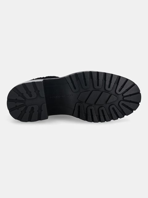 Tommy Hilfiger botki zamszowe TH SHEARLING LACE UP BOOT kolor czarny na słupku lekko ocieplone FW0FW08999
