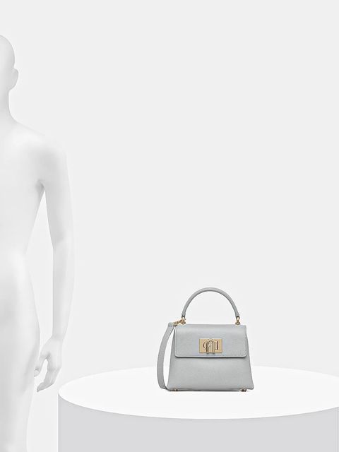 Furla torebka skórzana Mini Top Handle kolor szary WB00109 ARE000 CRH00