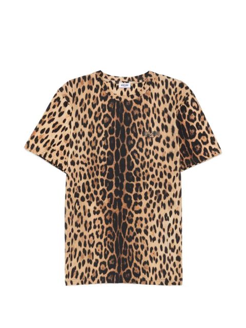 Moschino leopard-print logo-print T-shirt - Neutrals - zdjęcie produktu nr 1