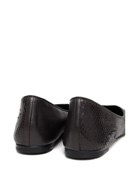 Jacquemus snakeskin leather ballet flats - Brown