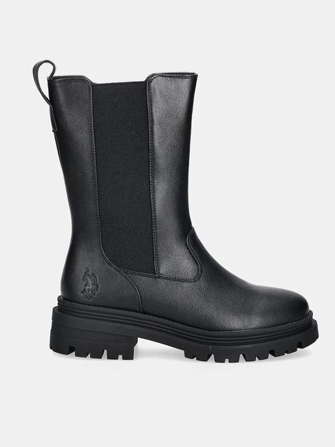 U.S. Polo Assn. sztyblety ALICYA004 damskie kolor czarny na płaskim obcasie ALICYA004W/EY1