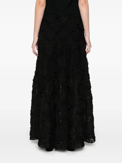 Maje embroidered maxi skirt - Black