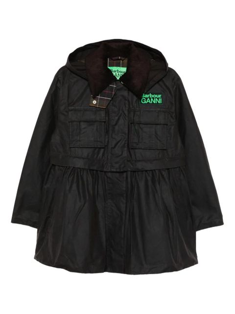 Barbour x Ganni peplum waxed coat - Brown - zdjęcie produktu nr 1