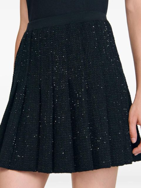 SANDRO pleated mini skirt - Black