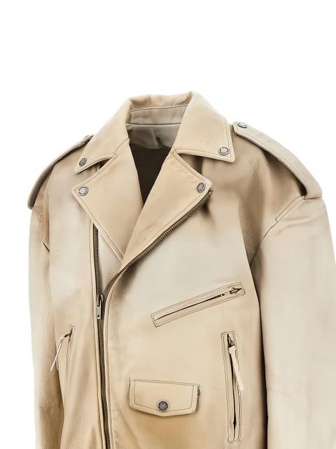 Golden Goose zip-fastening leather jacket - Neutrals - zdjęcie produktu nr 2