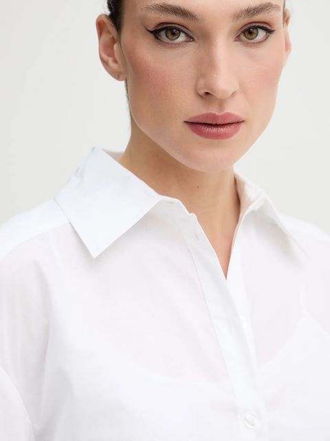 Rotate sukienka bawełniana kolor biały mini dopasowana 115162400