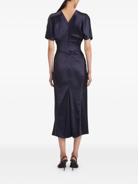 Victoria Beckham gathered-waist midi dress - Blue