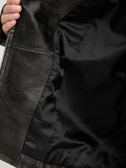 Pinko ramoneska skórzana kolor czarny przejściowa oversize 105369 A23U