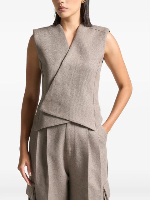 Manière De Voir wrap tailored waistcoat - Neutrals