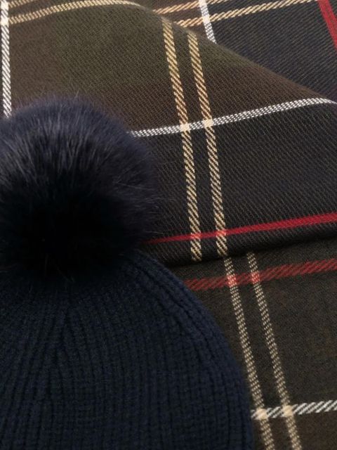 Barbour tartan scarf and hat set - Blue