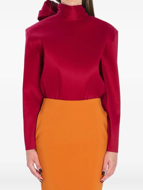 Saint Laurent tie long-sleeve top - Red - zdjęcie produktu nr 1