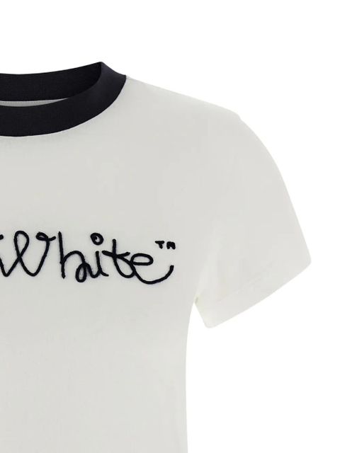 Off-White Script logo-embroidered T-shirt
