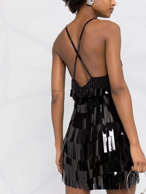 The Attico sequin-embellished fitted dress - Black