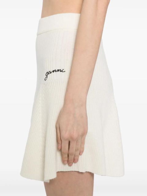 GANNI ribbed knit shirt - White