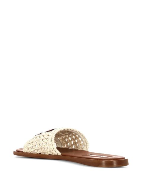 Miu Miu open-toe logo-detail sandals - Neutrals