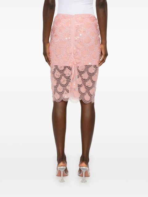 ROTATE BIRGER CHRISTENSEN sequinned pencil skirt - Pink
