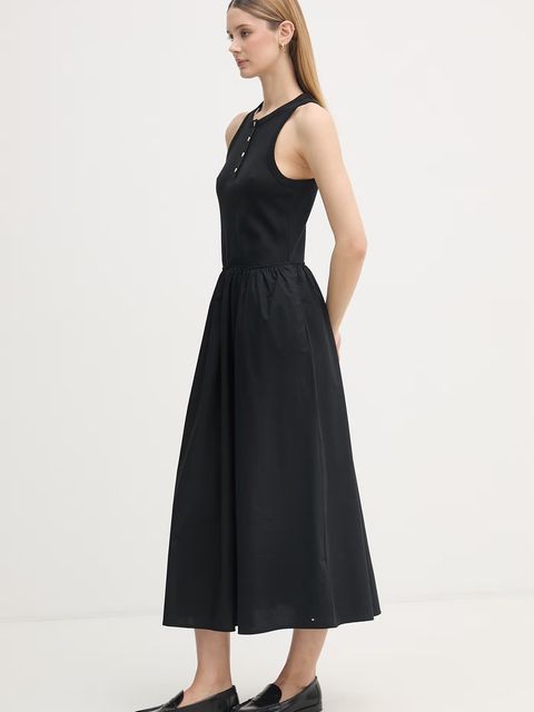 Tommy Hilfiger sukienka rozkloszowana bawełniana - zdjęcie produktu nr 1