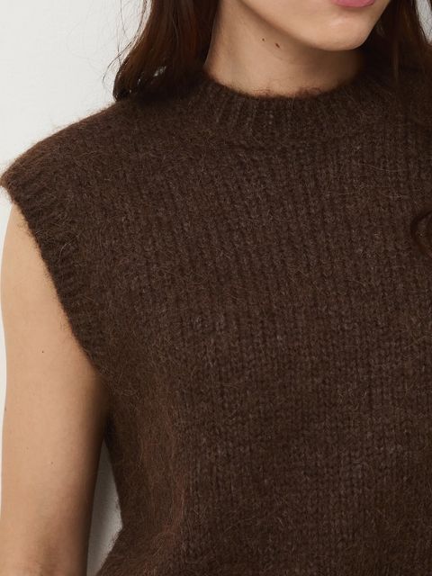 Medicine kamizelka damska kolor brązowy ciepły