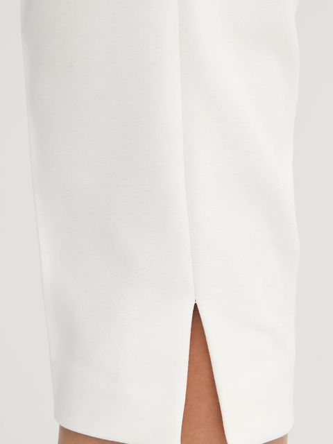 Morgan spodnie damskie kolor biały proste high waist PCAP.F