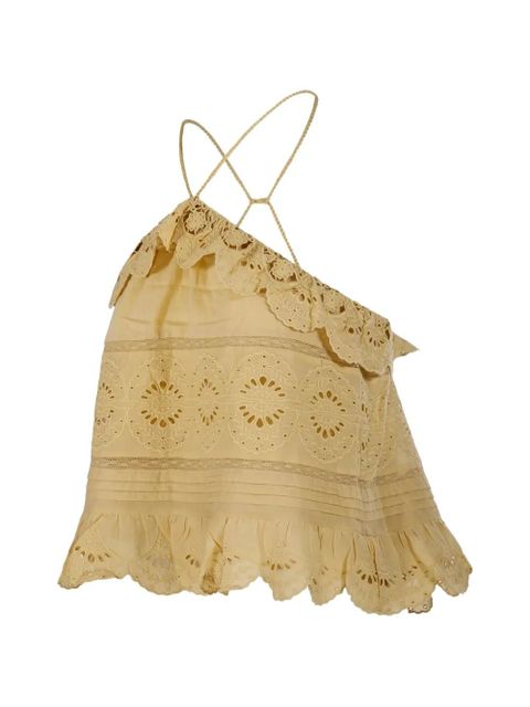 MARANT ÉTOILE eyelet ruffled top - Neutrals