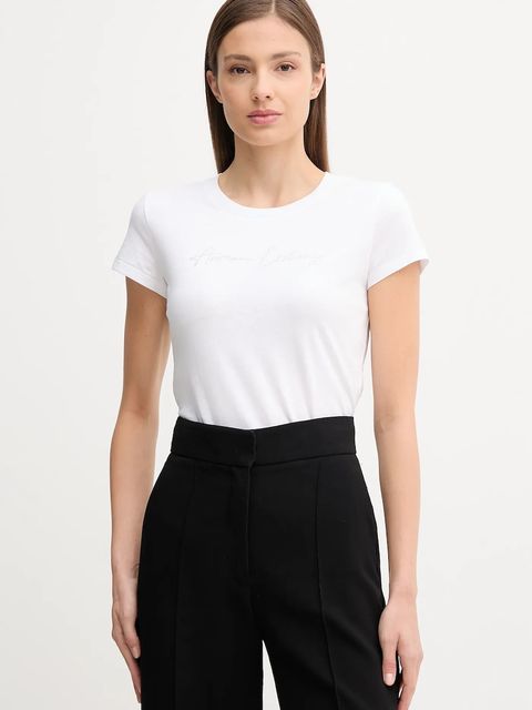 Armani Exchange t-shirt bawełniany damski kolor biały XW001457 AF10356 - zdjęcie produktu nr 1