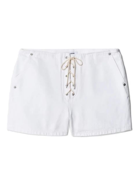 RE/DONE The Boardwalk lace-up denim shorts - White - zdjęcie produktu nr 1