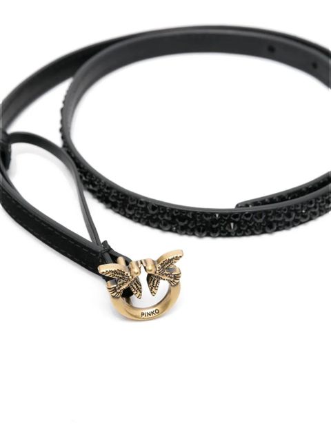 PINKO Love Birds-buckle studded leather belt - Black - zdjęcie produktu nr 2