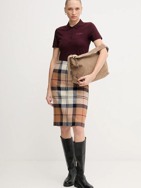 Tommy Hilfiger polo damski kolor bordowy WW0WW47312