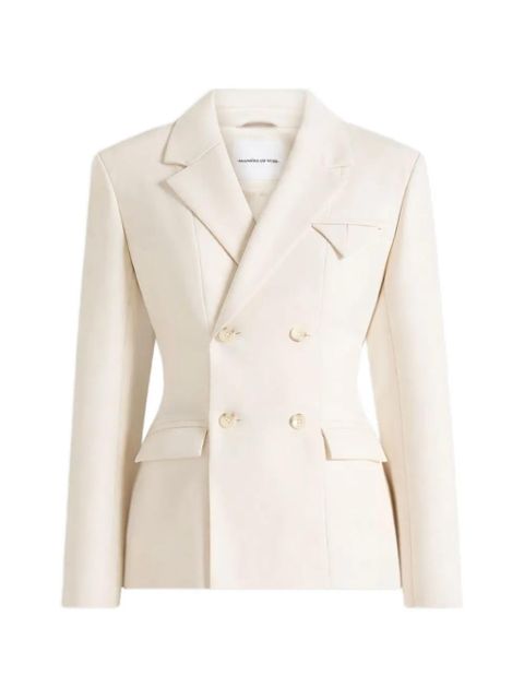 Manière De Voir Maia double-breasted marble-button blazer - Neutrals - zdjęcie produktu nr 1