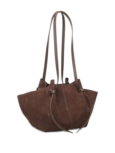 Yuzefi large Mochi suede knot shoulder bag - Brown