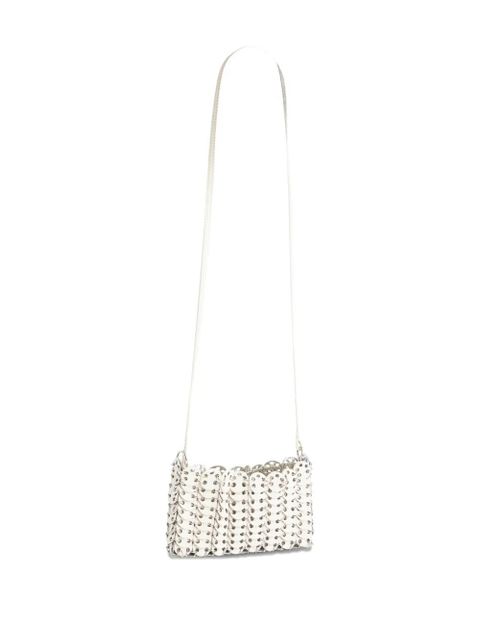Rabanne 1969 metallic-link leather cross body bag - Silver