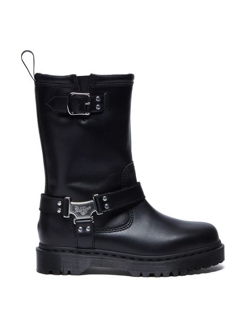 Dr. Martens botki skórzane Anistone Hi damskie kolor czarny na platformie DM32199001