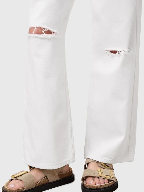 AllSaints sandały zamszowe Isla Sandal damskie kolor beżowy W045FC