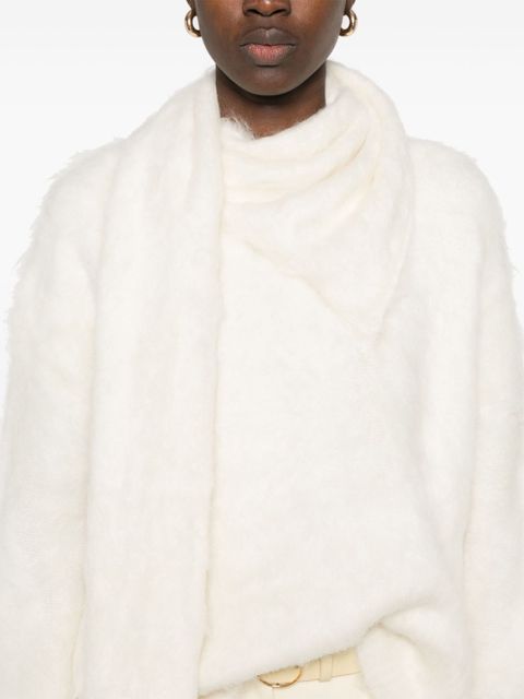 TOTEME draped-scarf sweater - Neutrals