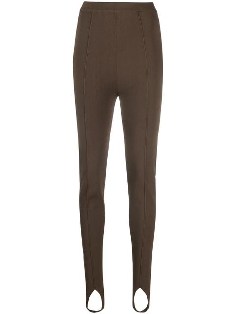 Nanushka stirrup-cuffs high-waisted leggings - Brown - zdjęcie produktu nr 1