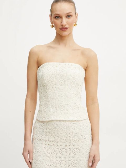 Marella top KRISTIN damska kolor beżowy gładka 2513161122200