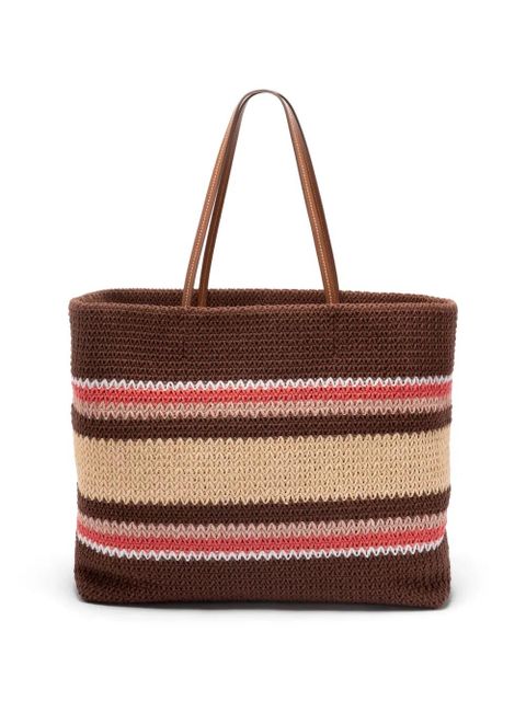 Miu Miu striped crochet shoulder bag - Brown - zdjęcie produktu nr 2