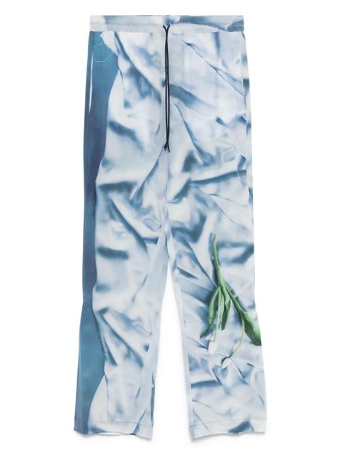 Victoria Beckham flowers satin pyjama trousers - Blue - zdjęcie produktu nr 1