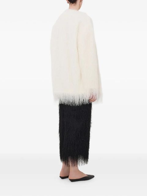 LouLou de Saison Filipo fringed-detail coat - White