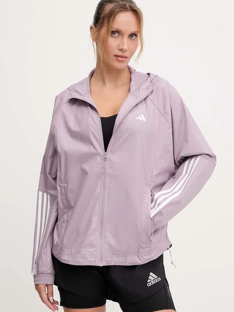 adidas Performance kurtka do biegania HYGLM kolor różowy przejściowa JX7382 - zdjęcie produktu nr 1