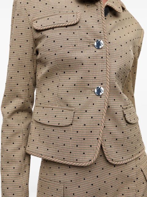 GANNI polka dot-print blazer - Neutrals